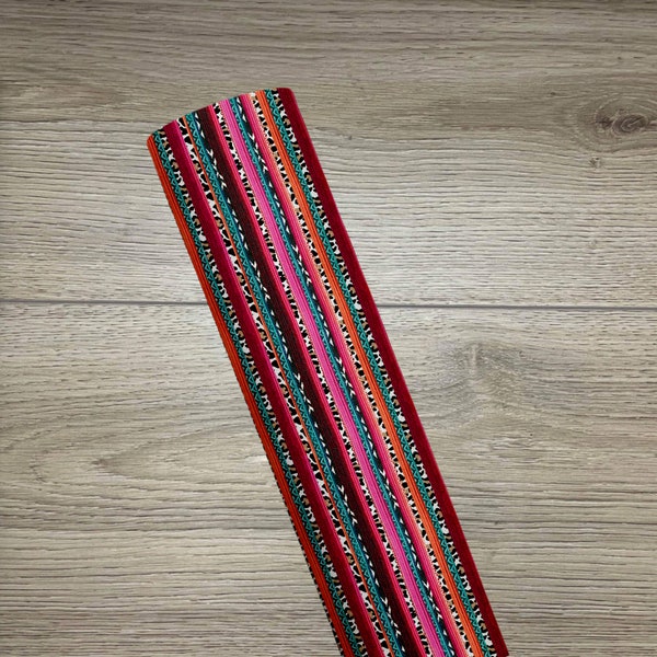 Western 93 Vertical Serape Stripes Custom Faux Leather