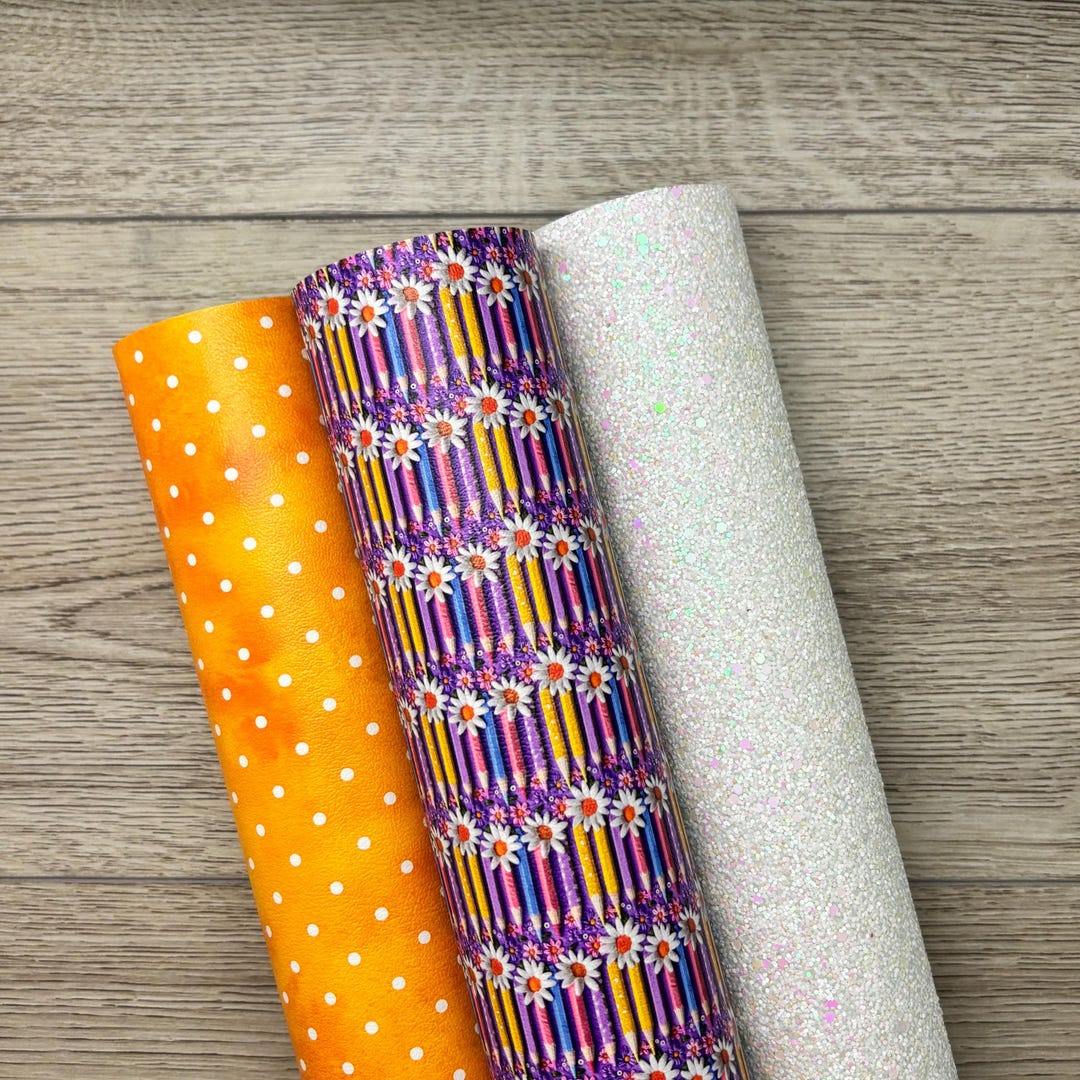 3D Back to School Pencil Daisy Set Custom Faux Leather - Etsy