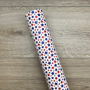 Red White and Blue Stars Custom Faux Leather
