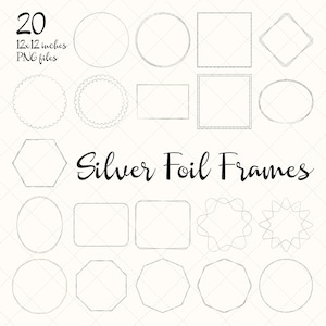 Silver Frame clipart, Geometric Silver Clip art, Silver Polygonal Overlays, Wedding Invitation, Frames scrapbook, Overlays for Photographers