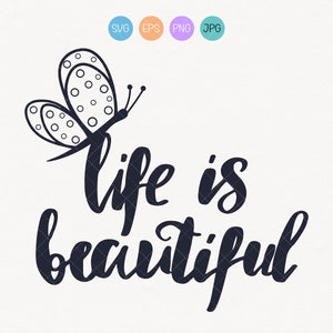 Life is Beautiful SVG, Boho SVG, Sublimation Png, Shirt Svg, Butterfly SVG, Cut File, Sublimation Design, Sublimation Svg, Commercial use image 2