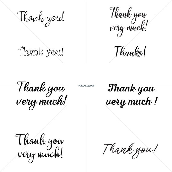 Thank You Clip Art Instant Download Thank You Concept In Etsy
