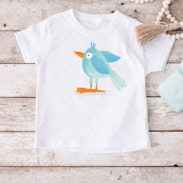 Cute Bird Png, Kids Sublimation, Sublimation Design PNG, Funny light blue bird, Funny PNG, Kids shirt, Baby Shower, For Children