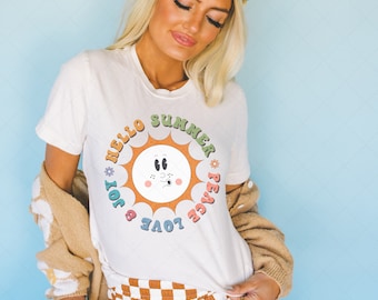 Retro Sun PNG, Hippie Sun Png, Vintage Sublimation Png, Hello Summer Png, Sunshine Png,  Boho PNG, Shirt Design, Groovy Retro Sublimation