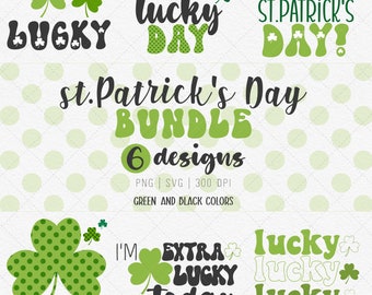 Patrick's day bundle SVG, Green and Black Colors, Happy St Patricks Day clipart, Sublimation design, patrick's day shirt, Overlays Svg