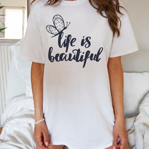 Life is Beautiful SVG, Boho SVG, Sublimation Png, Shirt Svg, Butterfly SVG, Cut File, Sublimation Design, Sublimation Svg, Commercial use image 4