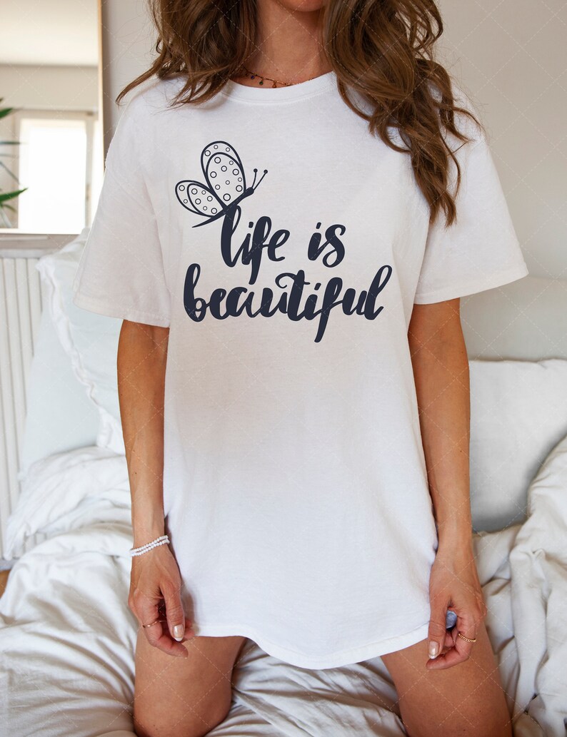 Life is Beautiful SVG, Boho SVG, Sublimation Png, Shirt Svg, Butterfly SVG, Cut File, Sublimation Design, Sublimation Svg, Commercial use image 4