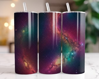 Nebula Night Sky Tumbler Wrap PNG, 20oz Skinny Stars Tumbler Wrap Design, Celestial Tapered and Straight 20oz Tumbler Sublimation Design PNG