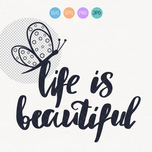 Life is Beautiful SVG, Boho SVG, Sublimation Png, Shirt Svg, Butterfly SVG, Cut File, Sublimation Design, Sublimation Svg, Commercial use image 3