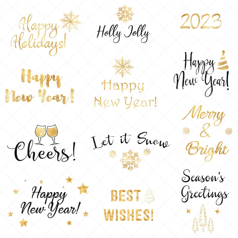 Happy New Year 2023 Clip Art Instant Download Christmas - Etsy Canada