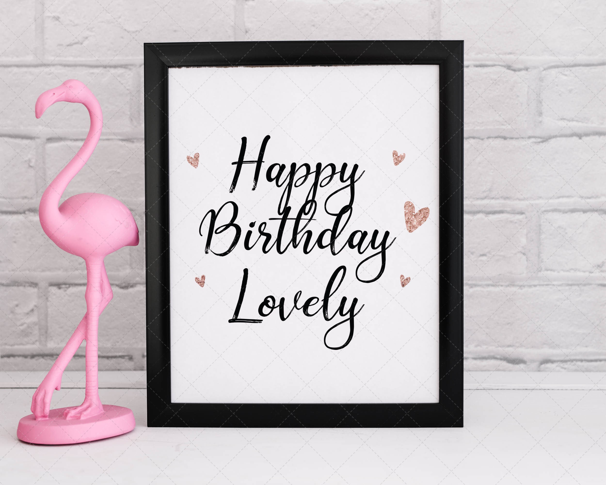Happy Birthday Pink Foil Clip Art, Instant Download, Birthday Party