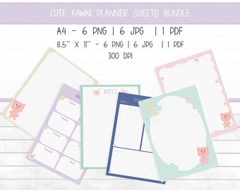 Páginas para planificar la escritura, Planificador Procreate, Bloc de notas imprimible, Bloc de notas, Planificador digital Kawaii Goodnotes, Planificador imprimible de papelería