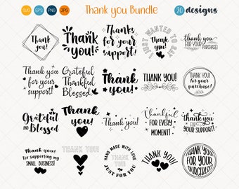 Pacchetto SVG "Grazie", Frasi e citazioni in formato SVG, Sovrapposizioni SVG "Grazie", Frasi di ringraziamento in formato SVG, Adesivi per agenda, Uso commerciale