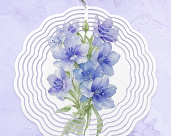 Bluebell Flowers Wind Spinner Sublimation Design (PNG)
