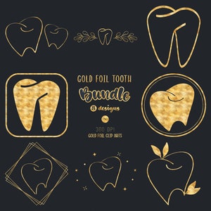 Dente de folha de ouro PNG, Clínica odontológica, Sublimação dentária, Dente com glitter PNG, Logotipo do dentista, Símbolo do médico, Download instantâneo, Assistência médica, Saúde