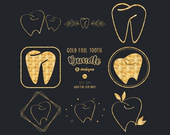 Gold Foil Tooth PNG, Dental Clinic, Tooth Sublimation, Glitter Tooth PNG, Logo Dentist, Doctor Symbol, Instant Download, Healthcare, Health
