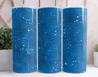 Star Sky Tumbler Wrap PNG, 20oz Skinny Stars Tumbler Wrap Design, Sublimation Design, Celestial Tapered and Straight 20oz Tumbler PNG