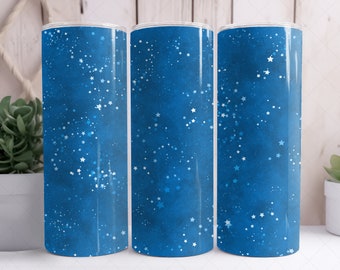 Star Sky Tumbler Wrap PNG, 20oz Skinny Stars Tumbler Wrap Design, Sublimation Design, Celestial Tapered and Straight 20oz Tumbler PNG