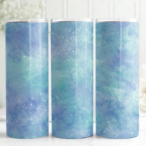 Envoltura para vaso de unicornio PNG, diseño de envoltura para vaso delgado de 20 oz con diseño de mar, diseño de sublimación de sirena de tinta, vaso cónico y recto de arcoíris de 20 oz PNG