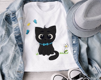 Cute Little Kitty PNG, Cat Png, Baby Shower Png,  Sublimation Png, Children Design PNG, Toddler shirt, Cat Lover, Kids shirt, Halloween png