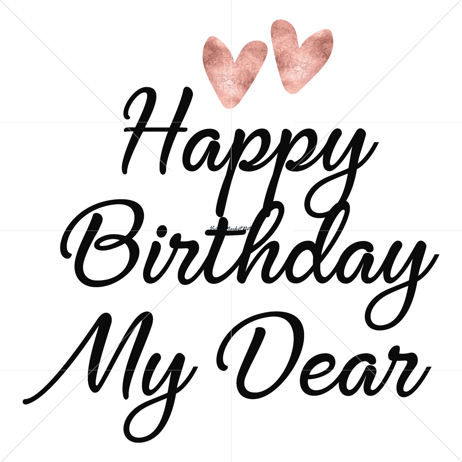 Happy Birthday Pink Foil Clip Art Instant Download Birthday | Etsy