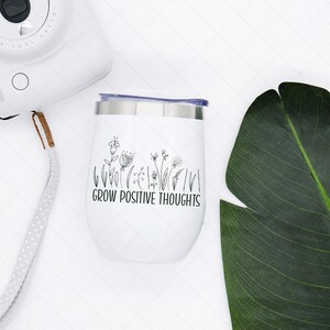 Cultiva pensamientos positivos SVG, diseño de camiseta, arte lineal de flores Svg, clip art de frases y CITAS Svg, archivo de diseño, regalo para ella, cita de primavera