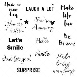 Phrases and QUOTES Clip Art, Instant Download, Monochrome Print, concept in the black color, Overlays for Photographers, Commercial use image 1