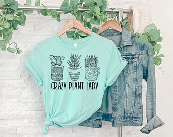 Crazy Plant Lady SVG: Cactus Line Art, T-Shirt Design (Digital Download)