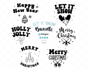 Merry Christmas Bundle Svg, Let it Snow SVG, Sublimation Bundle Svg, PNG, Winter Time SVG Cut file, New Year Svg, Svg Bundle for cut file