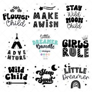 Little Dreamer SVG Bundle, Baby Phrases and QUOTES Svg, Funny Baby SVG Bundle, Newborn Cricut files, Children Sublimation Bundle Svg