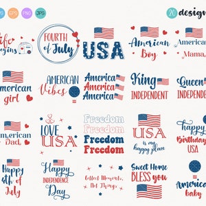 4 de julio Svg, paquete de CITAS, 4 de julio Svg, Feliz 4 de julio SVG, Amo a EE. UU. Clipart, Gráfico del Día de la Independencia, Svg patriótico