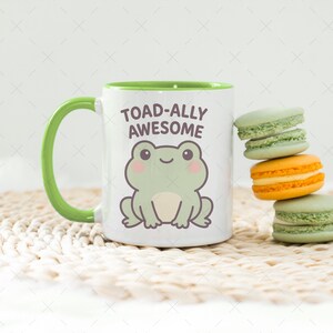 Cute Kawaii Mug Wrap, Kawaii Frog Mug Sublimation Design, Cute Frog 11oz Coffee Cup Wrap, Childen 15oz Mug Wrap PNG, Children Mug Wrap