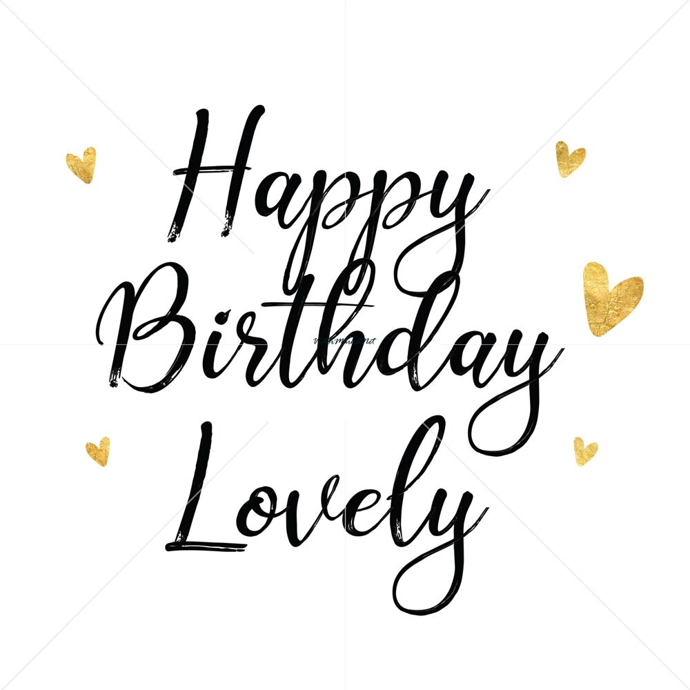 Happy Birthday Clip Art Instant Download Gold Foil Digital | Etsy