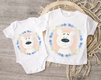 Cute Bear PNG, Children Sublimation Png, Hand Drawn Illustration, Little Bear PNG, Baby Shower Art, Kids Shirt, Woodland animal, Teddy Bear