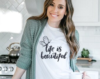 Life is Beautiful SVG, Boho SVG, Sublimation Png, Shirt Svg, Butterfly SVG, Cut File, Sublimation Design, Sublimation Svg, Commercial use