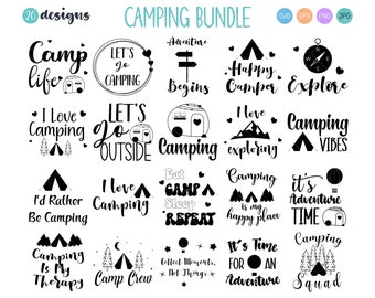 Camping SVG, Camping QUOTES Bundle, Camp Clipart, Camping Graphic, Camper SVG, Adventure Clipart, Line art, Explore the World