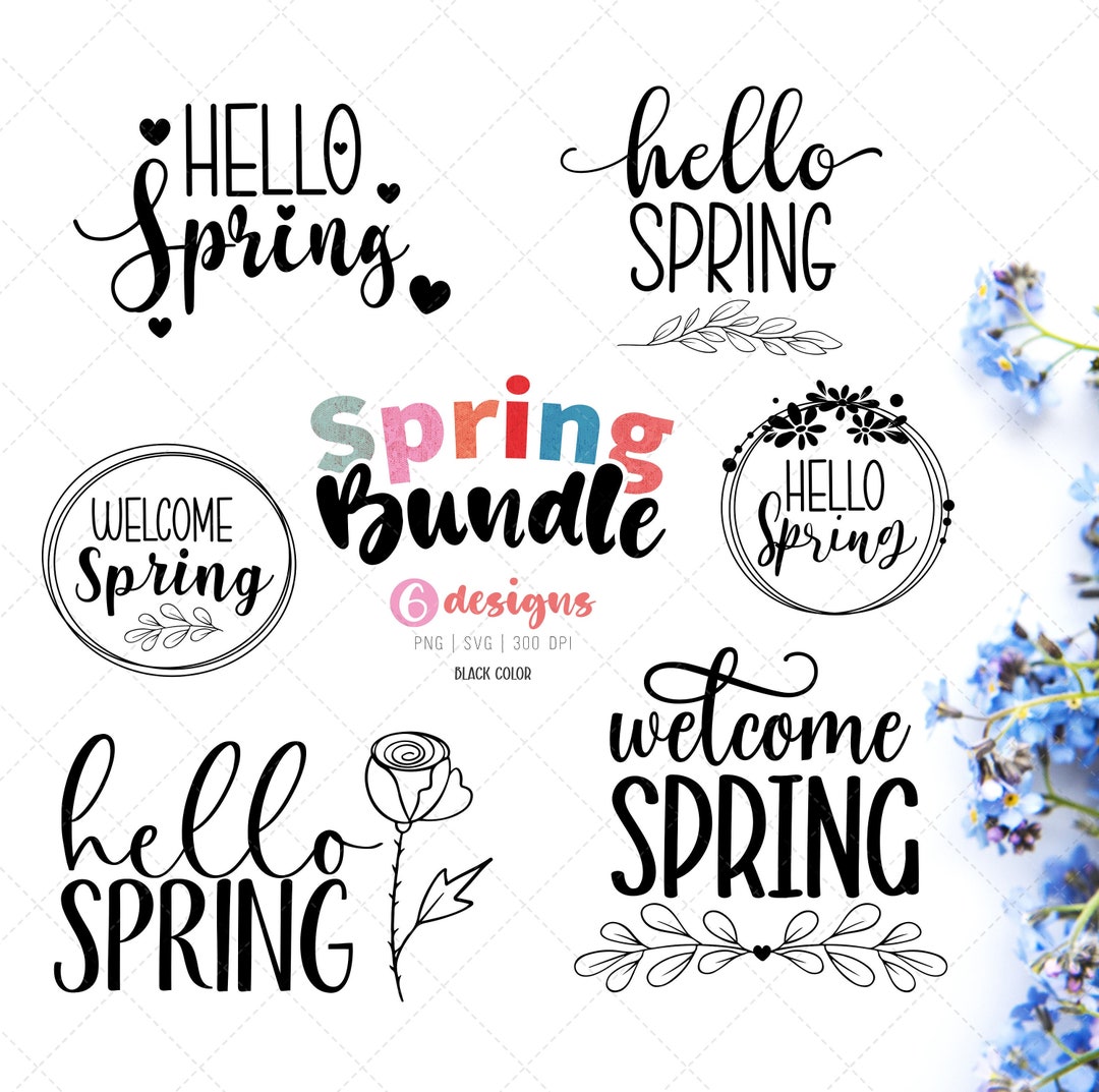 Hello Spring Signature Box Hello Spring Bundle Svg, Welcome Spring SVG, Sublimation Bundle Svg ...
