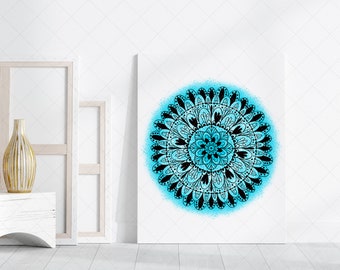 Mandala PNG, Mandala Sublimación PNG, Decoración de Pared, Diseño de Camisetas, Mandala de Yoga Sublimación, Hippie PNG, Mandala Dibujado a Mano PNG