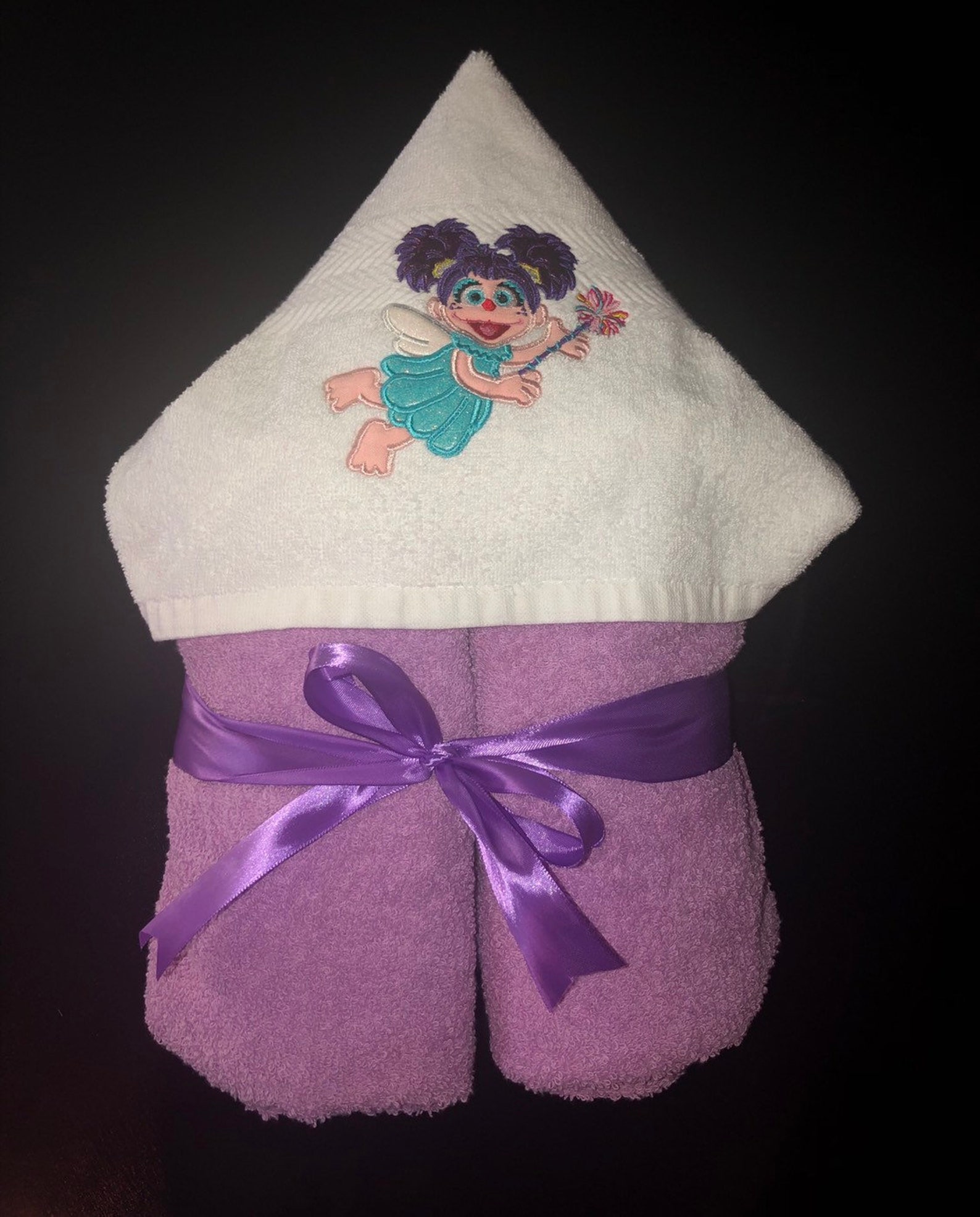 Embroidered Hooded Towel Etsy