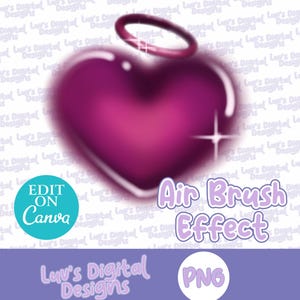 Airbrush 90&#39;s Halo Heart Digital Download CANVA Editable