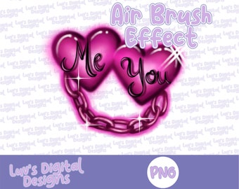 Heart Air Brush 90's Inspired PNG File Chicano Airbrush Art