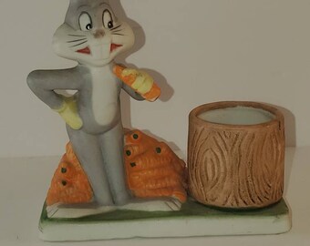 WARNER BROS LOONEY TUNES WILTON BIRTHDAY CAKE CANDLE HOLDER SET 1978 BUGS BUNNY