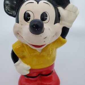 Vintage Authentic Walt Disney Productions Mickey Mouse Piggy Bank 1970s