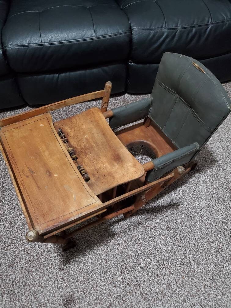 Antique Pottychair, Convertible High Chair, Potty Chair and Rolling