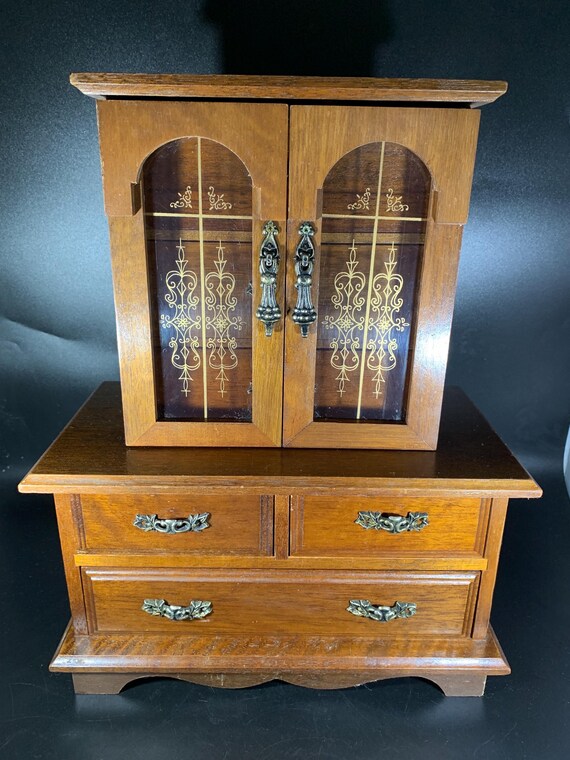 Vintage Wooden Jewelry Armoire