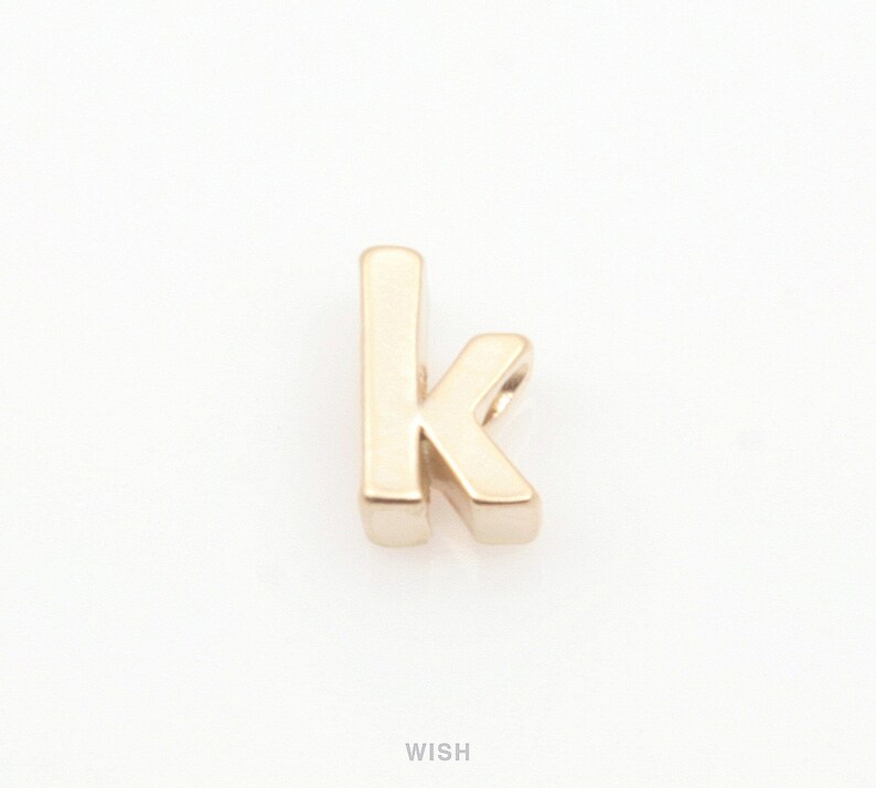 k Small Letter k Alphabet Initial Letters Words 4.2mm x 7.2mm MMG-002-B Lower Case Letter k in Matte Gold