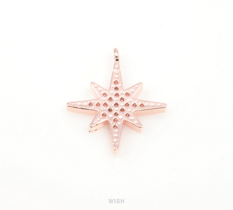 1 piece The North Star Cubic Zirconia Pendants in Gold the Lodestar Charms 16k Gold Cubic Zirconia 15mm x 18mm CG-043-P