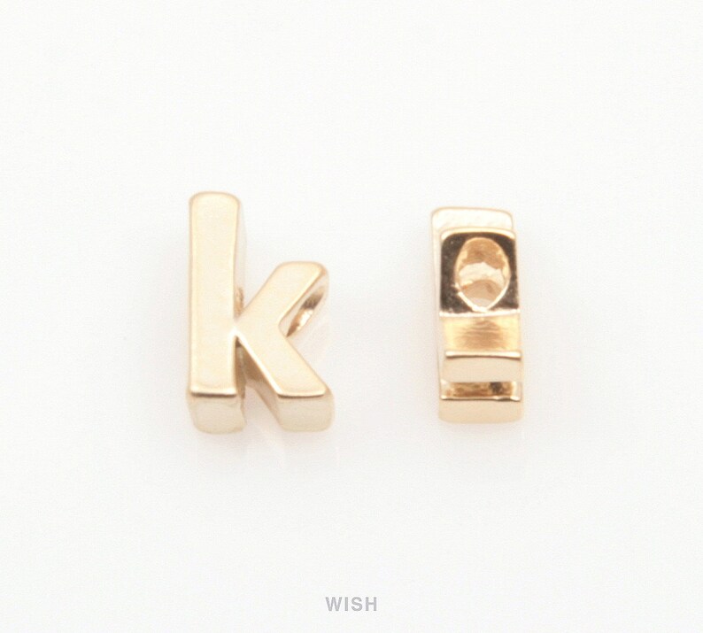 k Small Letter k Alphabet Initial Letters Words 4.2mm x 7.2mm MMG-002-B Lower Case Letter k in Matte Gold