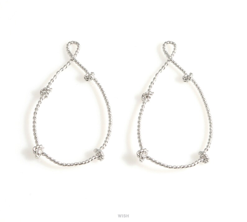 Open Teardrop with Knots Charm Drop Open Drop Knot Teardrop 24mm x 41mm MMG-619-P Open Drop with Knots Pendant in Matte Gold