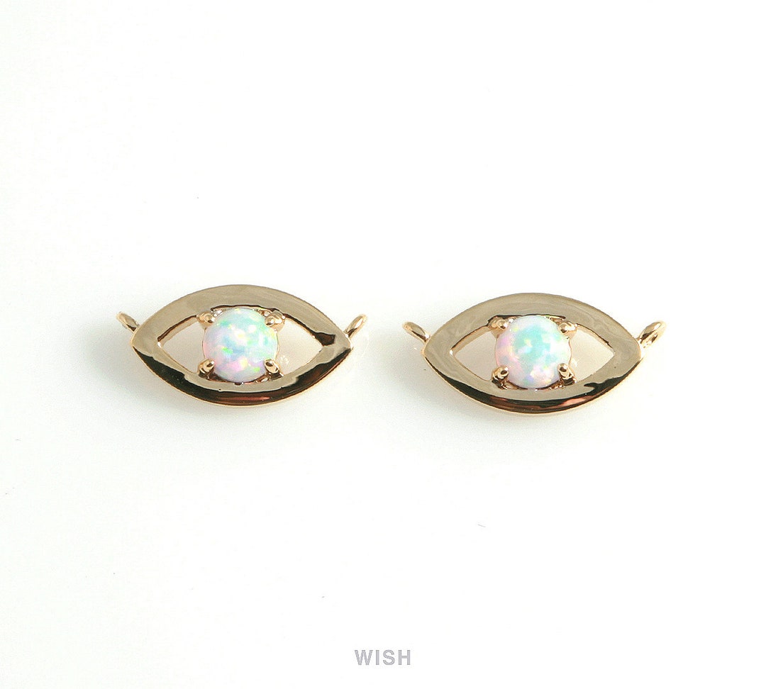 Opal Evil Eye Pendants in Gold Opal Evil Eye Charm / 16k Gold - Etsy
